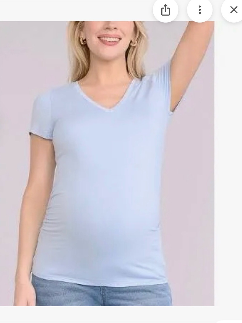 Motherhood Maternity Light Blue V-Neck Short Sleeve Tee